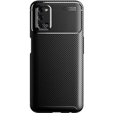 Apsuwa  Apsuwa Oppo A92 Karbon Görünüm Negro Silikon Kılıf + Ekran Koruyucu Nano