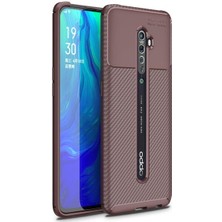 Apsuwa  Apsuwa Oppo Reno2 (CPH1907) Karbon Görünüm Negro Silikon Kılıf + Ekran Koruyucu Nano