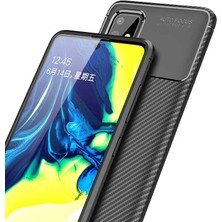 Apsuwa  Apsuwa Samsung Galaxy A51 Karbon Görünüm Negro Silikon Kılıf + Ekran Koruyucu Nano