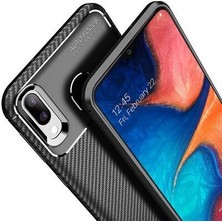 Apsuwa  Apsuwa Samsung Galaxy A20 Karbon Görünüm Negro Silikon Kılıf