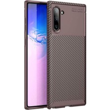 Apsuwa  Apsuwa Samsung Galaxy Note 10 Karbon Görünüm Negro Silikon Kılıf + Ekran Koruyucu Ped