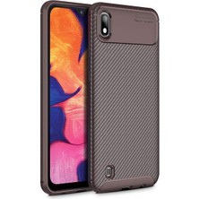 Apsuwa  Apsuwa Samsung Galaxy A10 Karbon Görünüm Negro Silikon Kılıf + Ekran Koruyucu Nano