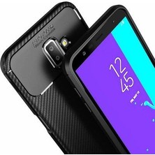 Apsuwa  Apsuwa Samsung Galaxy J6 Plus (SM-J610F) Karbon Görünüm Negro Silikon Kılıf