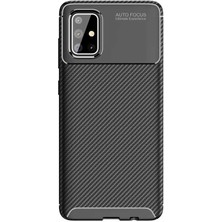 Apsuwa  Apsuwa Samsung Galaxy M31S Karbon Görünüm Negro Silikon Kılıf + Ekran Koruyucu Nano