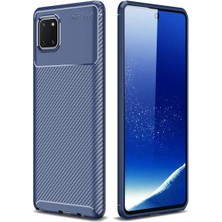 Apsuwa  Apsuwa Samsung Galaxy Note 10 Lite Karbon Görünüm Negro Silikon Kılıf + Ekran Koruyucu Nano