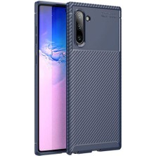 Apsuwa  Apsuwa Samsung Galaxy Note 10 Karbon Görünüm Negro Silikon Kılıf + Ekran Koruyucu Ped