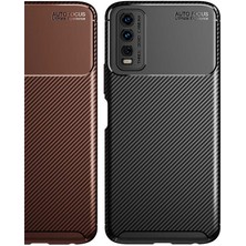 Apsuwa  Apsuwa Vivo Y20 Karbon Görünüm Negro Silikon Kılıf + Ekran Koruyucu Nano