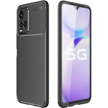 Apsuwa  Apsuwa Vivo Y32 Karbon Görünüm Negro Silikon Kılıf + Ekran Koruyucu Nano