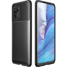 Apsuwa Xiaomi Redmi Note 10S Kılıf Negro Silikon Karbon Desen + Ekran Koruyucu Nano