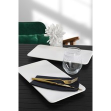 Keramika Mat Beyaz Siera Kayık Tabak 33 Cm 2 Adet