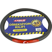 Carub Direksiyon Kılıfı Fosforlu 45 cm Siyah (Türk Bayraklı) BR1830262