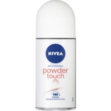 NIVEA Kadın Roll On Deodorant Powder Touch 50ml;Ter ve Ter Kokusuna Karşı 48 Saat Anti-perspirant ;Kaolin Pudra İçeriği ile Hızlı Kuruma