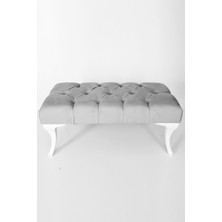 TOKKO Gri Hünkar Büyük Boy Kapı Önü Ayak Ucu Bench Puf 90 cm