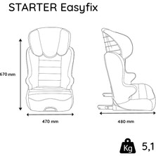 Nania Starter Easyfix 15-36 kg Isofix Oto Koltuğu - Silver Tech