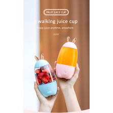 Xinh Taşınabilir Elektrik Sıkacağı Ev Sıkacağı Kupası Blender Meyve USB Şarj Mini Smoothie Blender Sıkacağı Tavşan Şekli | Sıkacaklar (Mavi)