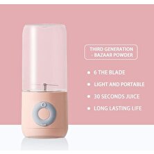 Xinh Taşınabilir Mini Elektrikli Sıkacağı USB Şarj Edilebilir El Smoothie Blender Meyve Mikserler Gıda Milkshake Suyu Makinesi Makinesi | Sıkacaklar (Pembe)