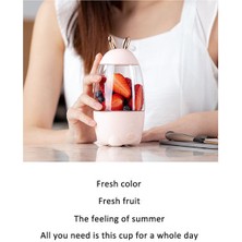 Xinh Taşınabilir Elektrik Sıkacağı Ev Sıkacağı Fincan Blender Meyve USB Şarj Mini Smoothie Blender Sıkacağı Tavşan Şekli | Sıkacaklar (Beyaz)
