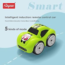 Xinh Mini Rc Akıllı Sensör Araba Radyo Kontrollü Elektrikli Sevimli Arabalar Uzaktan Kumanda Araba Karikatür Modu Akıllı Müzik Işık Araç Oyuncak | Rc Cars (Yeşil)