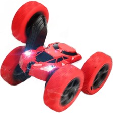 Xinh Rc Araba 2.4 Ghz 4ch 1:16 Dublör Sürüklenme Deformasyonu Araba Kaya Paletli Radyo Kontrolü Araba 360 Derece Flip Rc Araç Oyuncakları ile LED Işık | Rc Arabalar (Kırmızı)