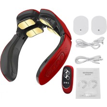 Xinh Yeni Akıllı 8d Elektrikli Darbe Sıcak Sıkıştırmak Servikal Masaj Akupunktur Omuz Terapi Boyun Relax Cihazı Ems Ağrı Kazanım Masajı (Kırmızı)