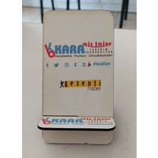 Kara Bilişim Firmaya Özel Logo Vb. Baskılı Ahşap Telefon Tutucu