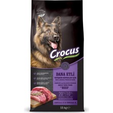 Crocus Biftekli Pirinçli Yet. Köpek Maması 15 kg