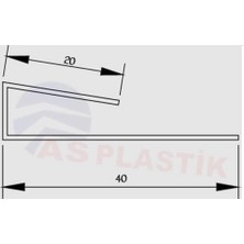 As Plastik Süper U  Bitim Çıtası Altınmeşe 4 mt