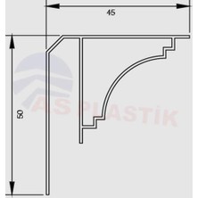 As Plastik Süper Süslü Köşe  Beyaz 4 mt