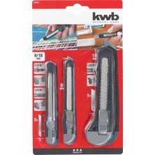 Kwb  3'lü Maket Bıçağı Seti -9mm / 18MM