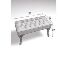 Puffy Home Icon Puff Kapitoneli Kapı Önü Siyah Ayakucu Mutfak Salon Masa Makyaj Koltuğu Siyah Puff Bench