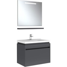 Kale Idea 2.0 80 Cm Parlak Antrasit Tek Çekmeceli Banyo Dolabı Takımı