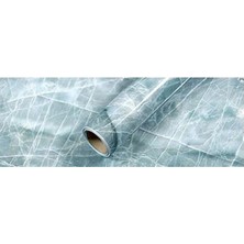 River World  Mavi Renkte 5 Metre 60 cm Ebatında Su Geçirmez Yapışkanlı Mermer Deseni Olan Masa Tezgah Mutfak Folyo Sticker