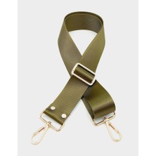 Angel Çanta Aksesuar Polyester Kolon 120X4 cm Haki Yeşil Light Gold Metalli