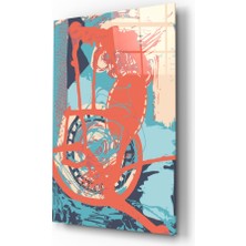 Insigne Soyut Renkler Cam Tablo - 72X46 cm