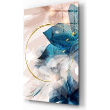Insigne Soyut Çiçek Cam Tablo - 72X46 cm