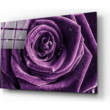 Insigne Mor Gül Cam Tablo - 72X46 cm