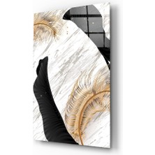 Insigne Yapraklar Cam Tablo - 72X46 cm