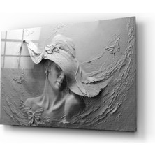 Insigne Kabartma Kadın Cam Tablo - 72X46 cm