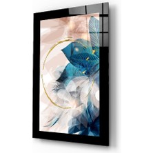 Insigne Soyut Yaprak Cam Tablo - 72X46 cm
