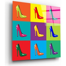 Insigne Renkli Ayakkabılar Cam Tablo - 60X60 cm