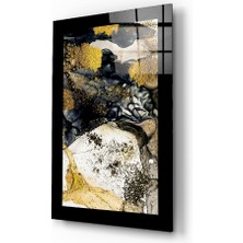 Insigne Altın Tozu Grafit Cam Tablo - 72X46 cm