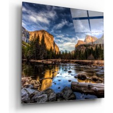 Insigne Göl Kenarı Cam Tablo - 60X60 cm