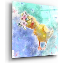 Insigne Sevimli Ördek Cam Tablo - 40X40 cm