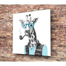 Insigne Bay Zürafa Cam Tablo - 60X60 cm