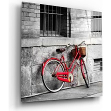 Insigne Kırmızı Bisiklet Cam Tablo - 60X60 cm