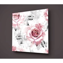 Insigne Pembe Gül Cam Tablo - 60X60 cm