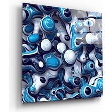 Insigne Mavi Bilye Cam Tablo - 40X40 cm
