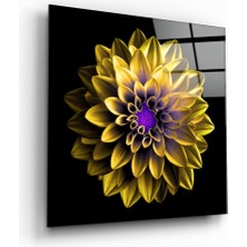 Insigne Sarı Çiçek Cam Tablo - 60X60 cm