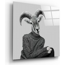 Insigne Bayan Antilop Cam Tablo - 40X40 cm