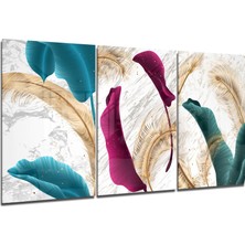 Insigne Soft Yapraklar Cam Tablo - 3 Adet 72X46 cm